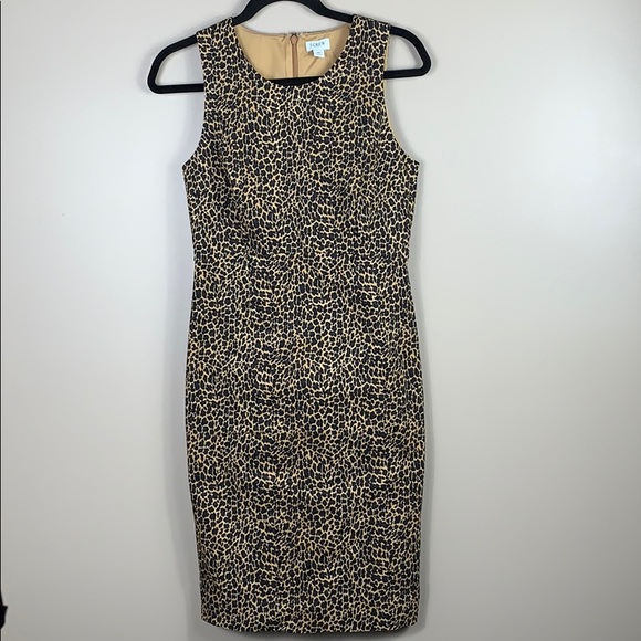 J. Crew Dresses & Skirts - J. Crew leopard sleeveless sheath dress sz 4p